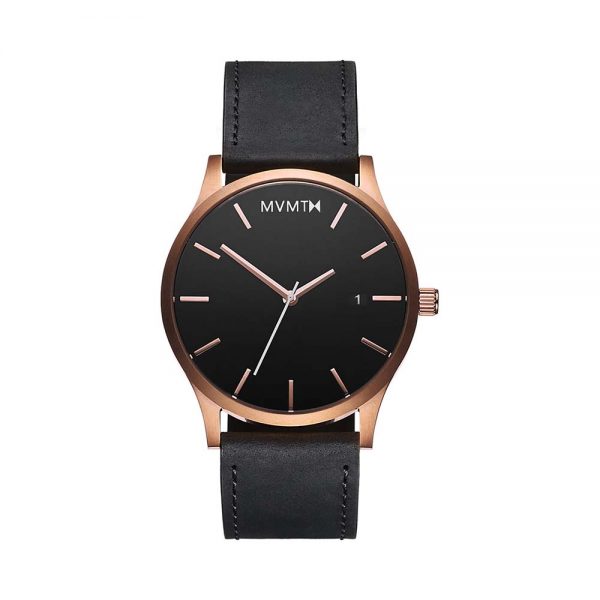 MVMTH Classical Leather Watch In Black